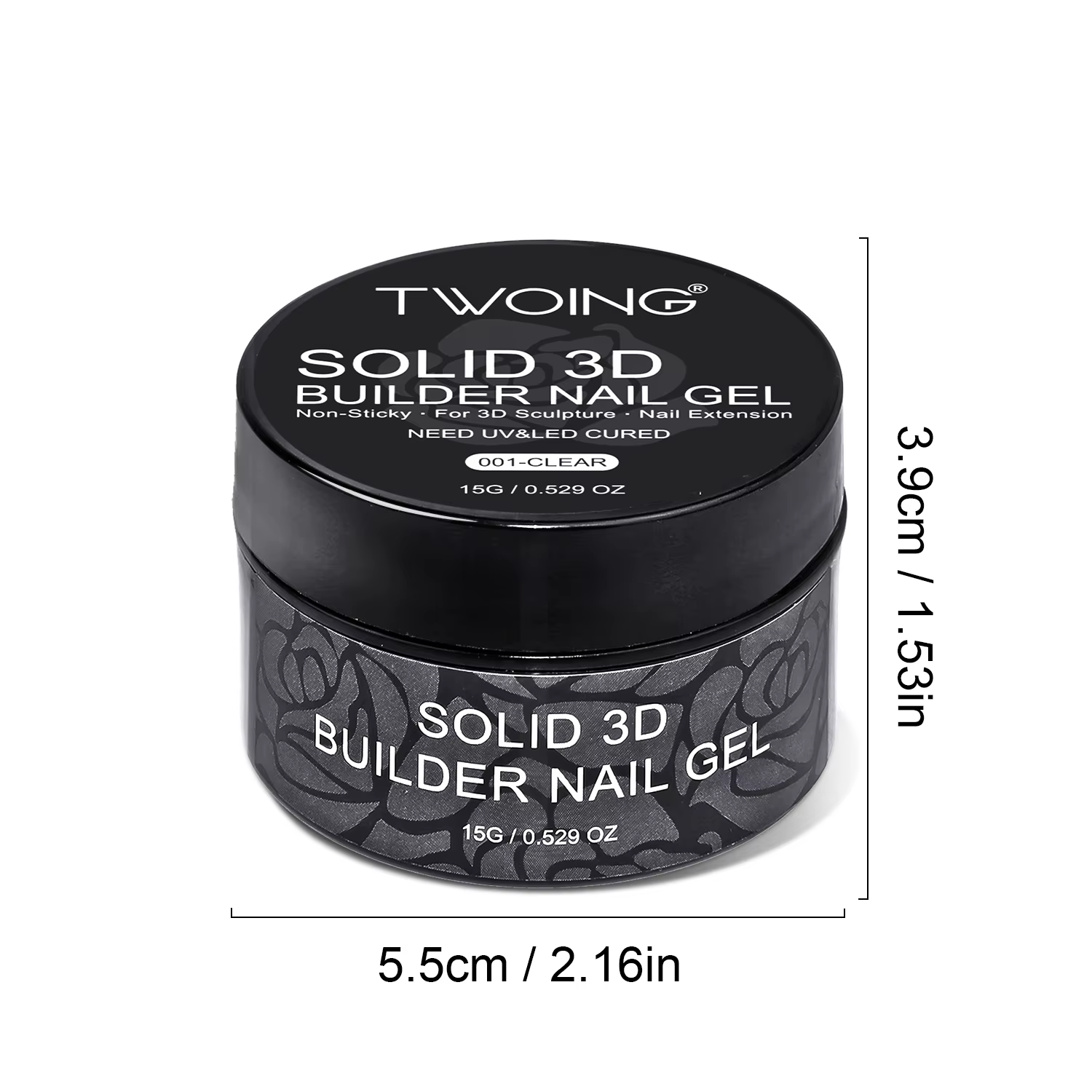 TWOING 15g Gel d'extension de main antiadhésif clair et blanc 3D façonnage sculpture Nail Art Gel dur solide pour faux ongles