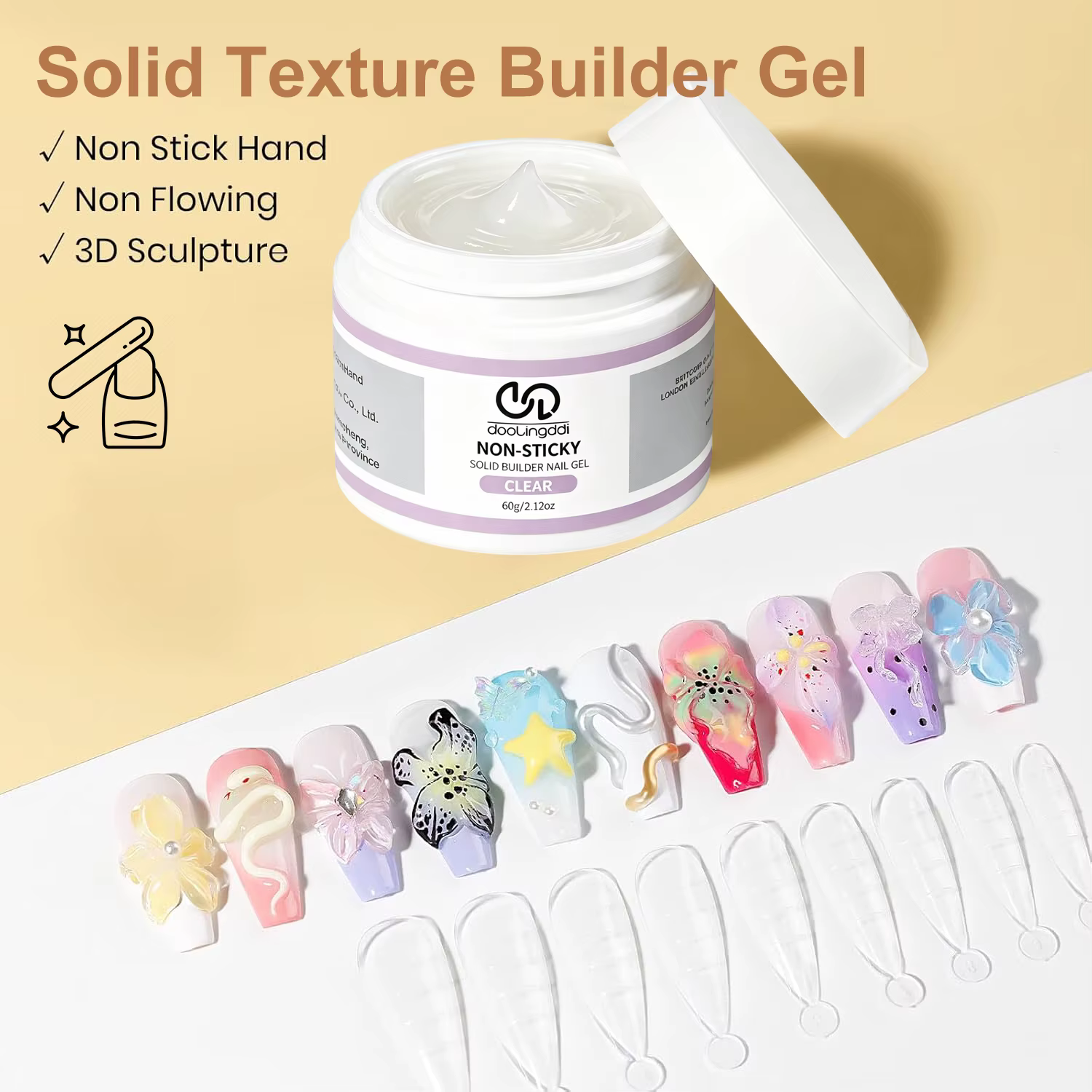 DOULINGDAI Gel de construction solide 60 ml pour ongles