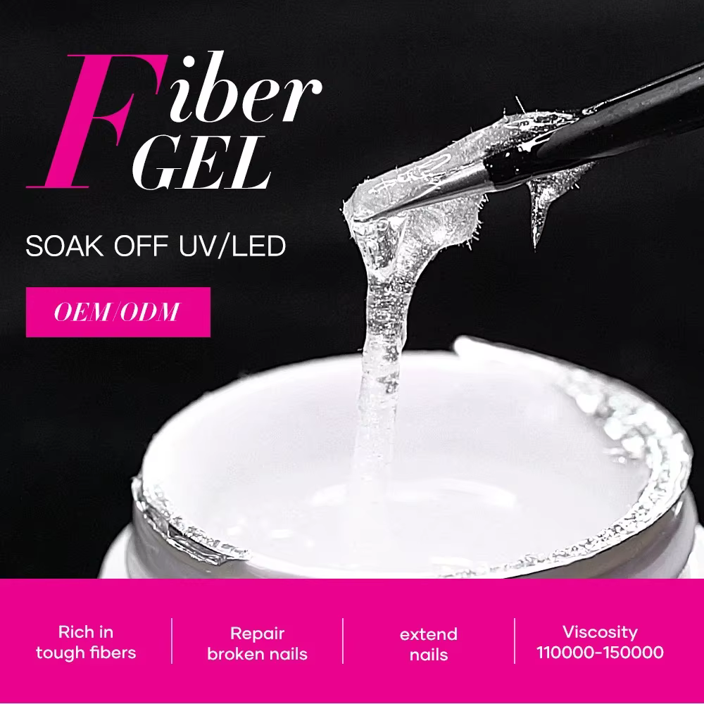 Gel de construction en fibre de verre Jillnails pour extension et réparation d'ongles 50G Gel UV LED