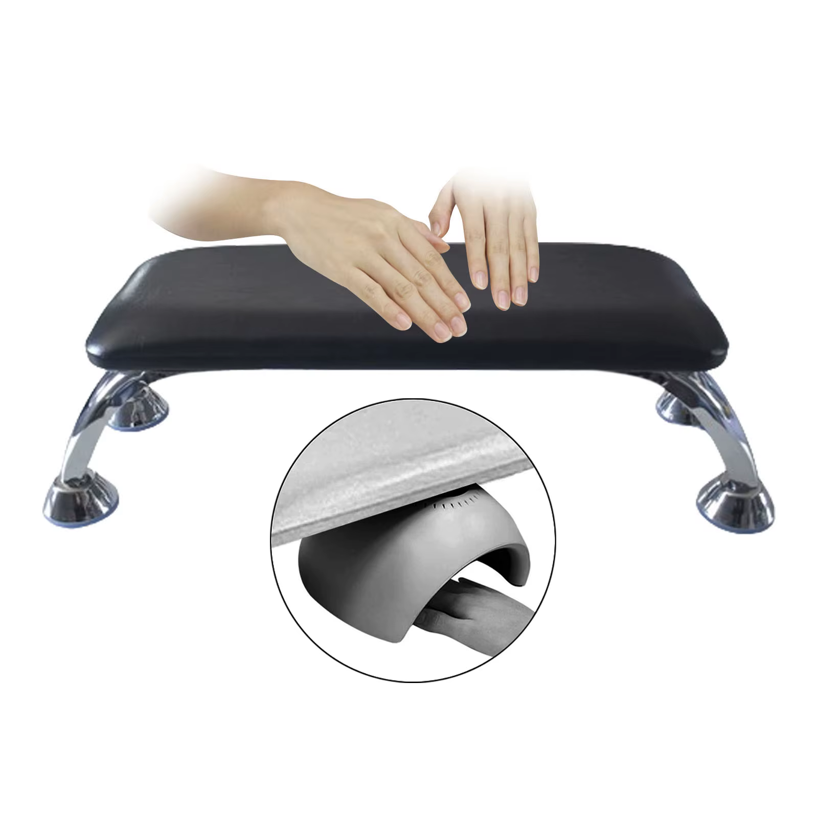 Support de repose-main de manucure ergonomique en cuir PU