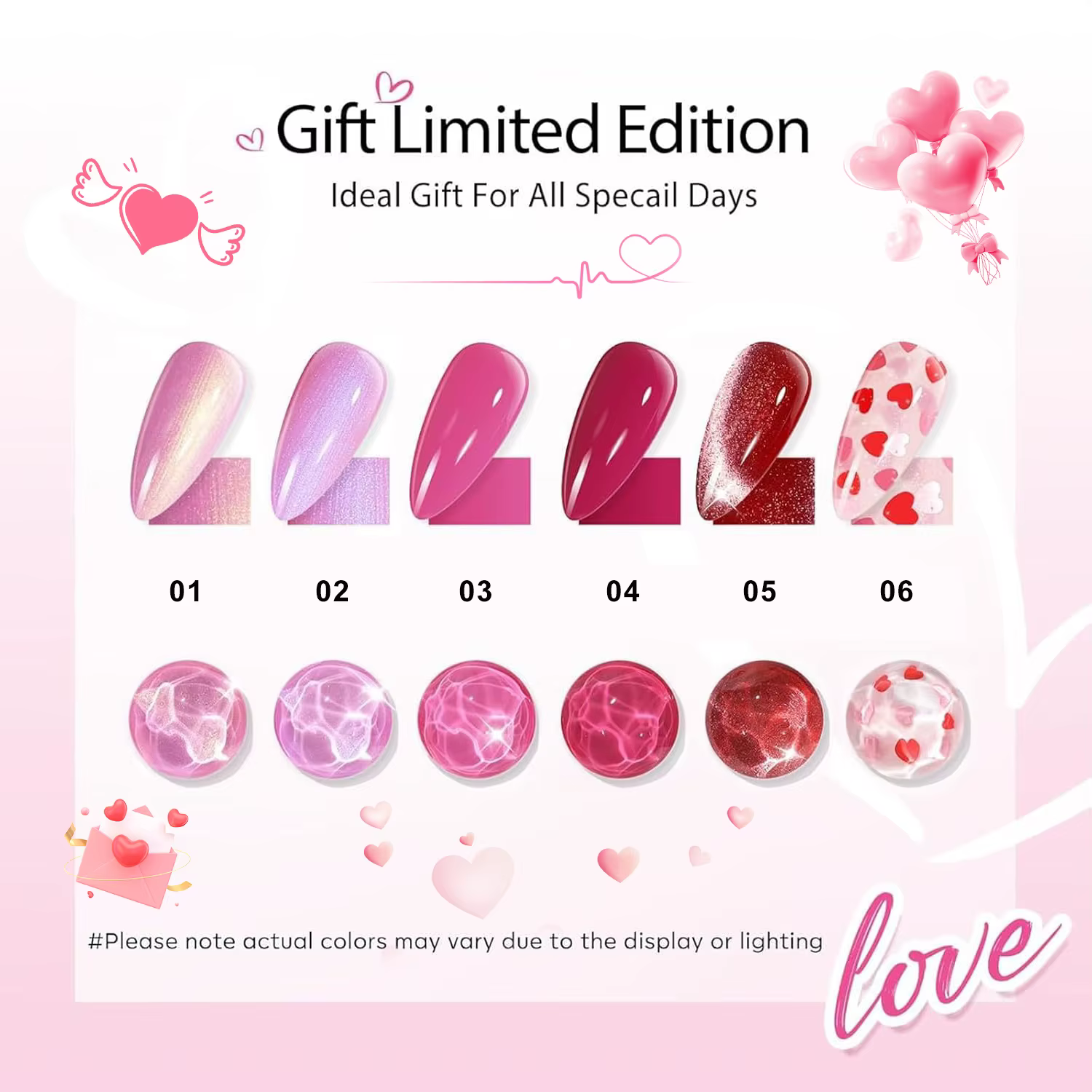 6 pièces de vernis à ongles en gel Winter Love Song