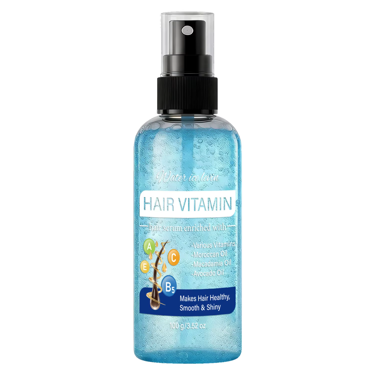 Sérum capillaire vitaminé avec huile d'argan, de macadamia et d'avocat, spray nourrissant pour des cheveux lisses, brillants et sains, soin des cheveux secs, 100g