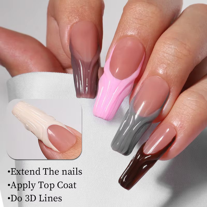 MSHARE 3D couche de finition Gel 50ml 5 en 1 strass sans lingette goutte d'eau UV/LED Gel à tremper pour Nail Art et Extensions
