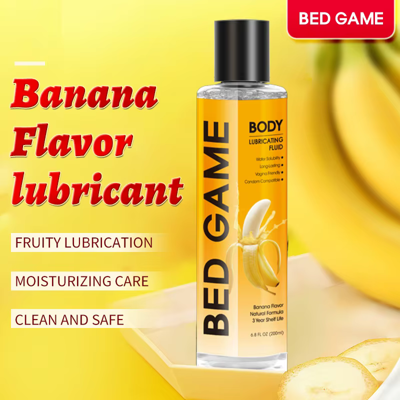Gel de soin personnel à base d'eau au parfum banane 200 ml, formule liquide à usage externe, fluide de soin parfumé aux fruits, flacon pompe