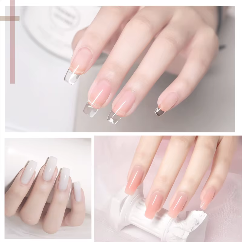 8 pièces/ensemble Poly Extension Gel ensemble Nail Art Polygels Kit clair blanc couleur ongles UV Gel pointe forme