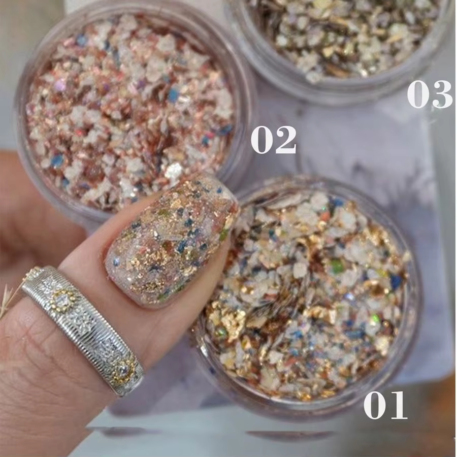 Bh Bay-Boîte de puces colorées pour Nail Art