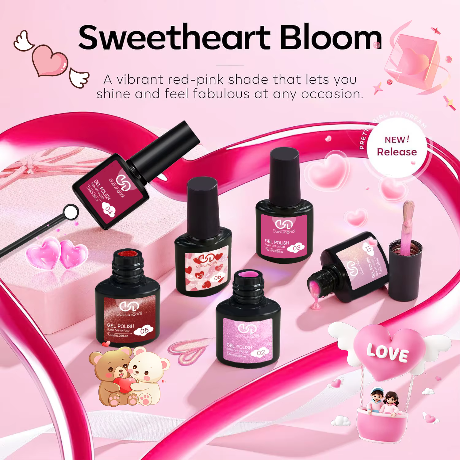 6 pièces de vernis à ongles en gel Winter Love Song