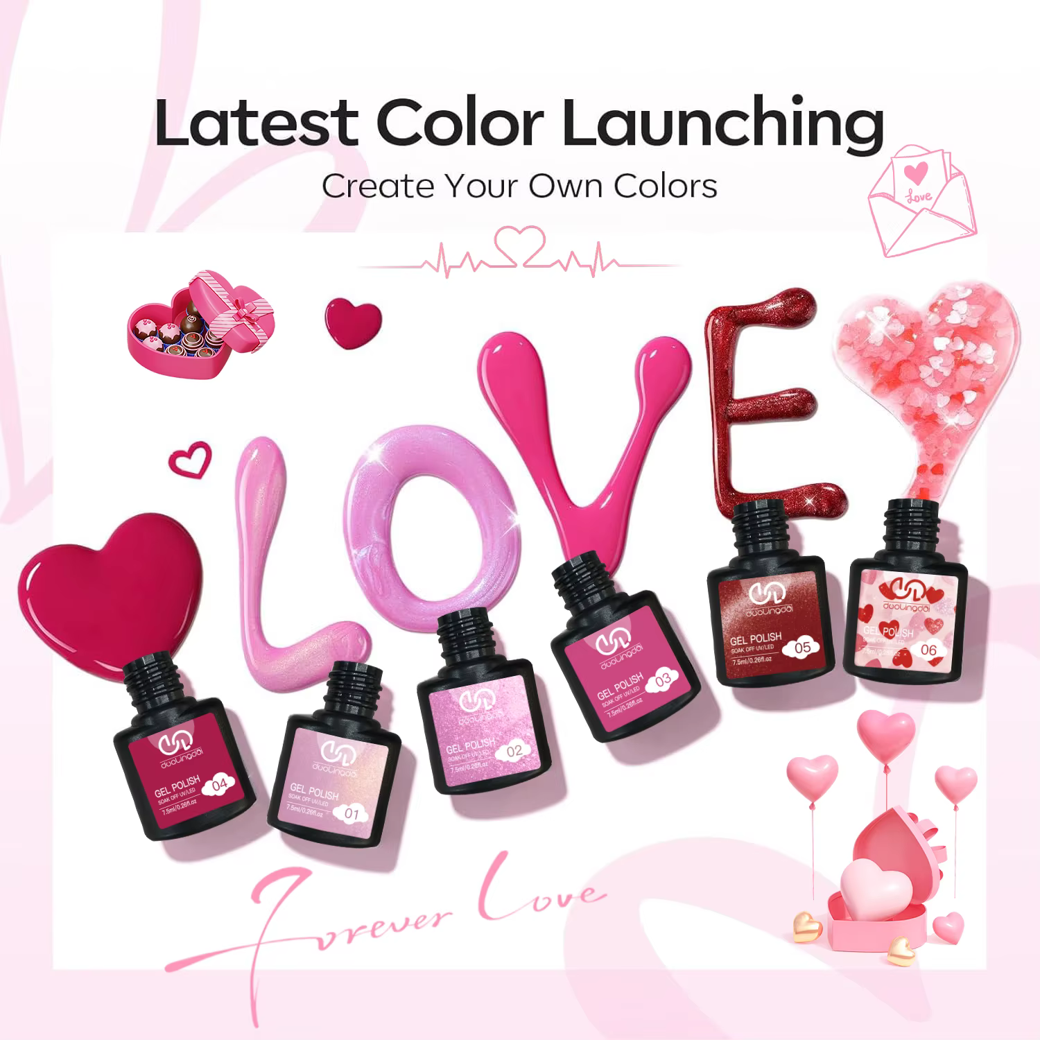 6 pièces de vernis à ongles en gel Winter Love Song