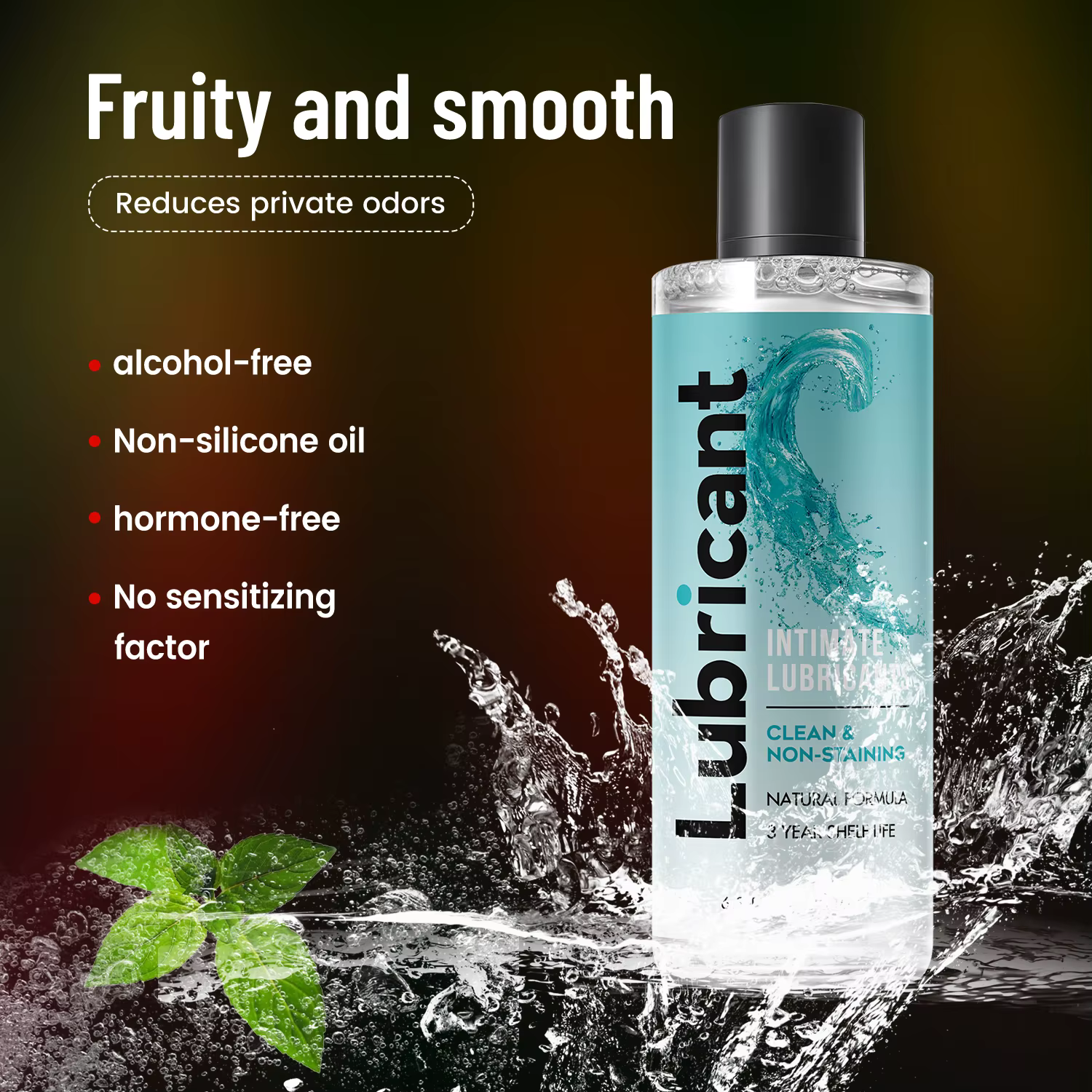 Gel lubrifiant intime à base d'eau, aromatisé à la menthe poivrée, soin personnel hydratant, longue durée, non tachant, 200 ml