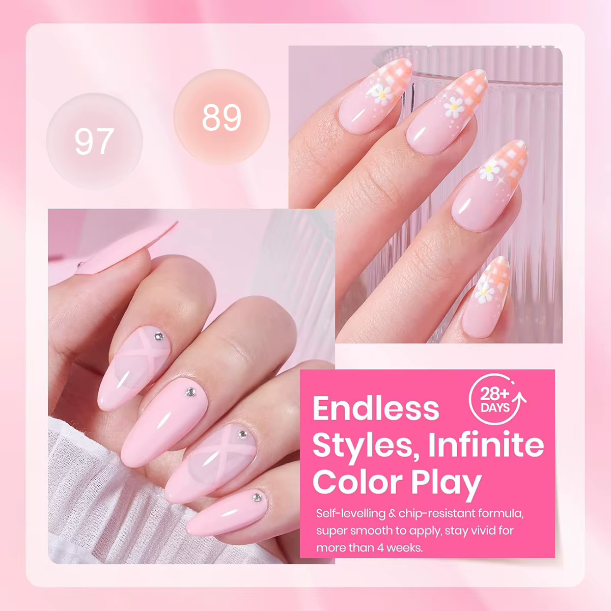 VOKY 12PCS/SET Pink est un ensemble de vernis à ongles brillants