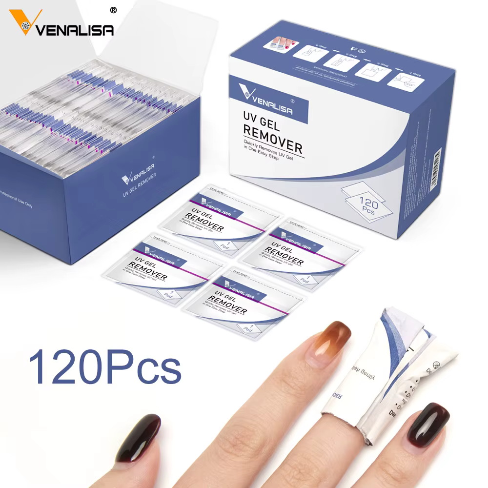 20 pièces/120 pièces Venalisa dissolvant lingettes tampon pour ongles manucure nettoyant Nail Art UV Gel