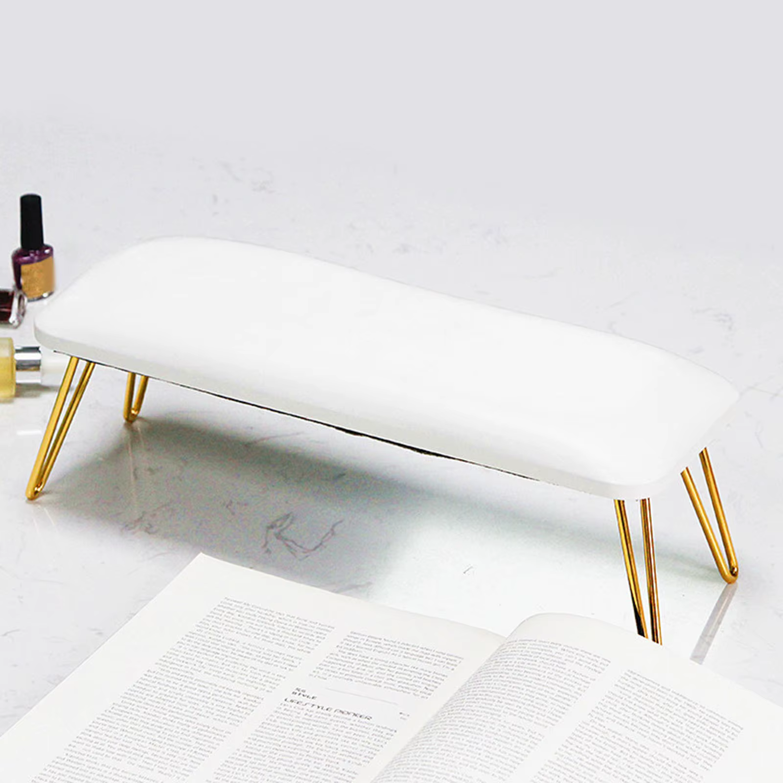 Support de repose-main de manucure ergonomique en cuir PU