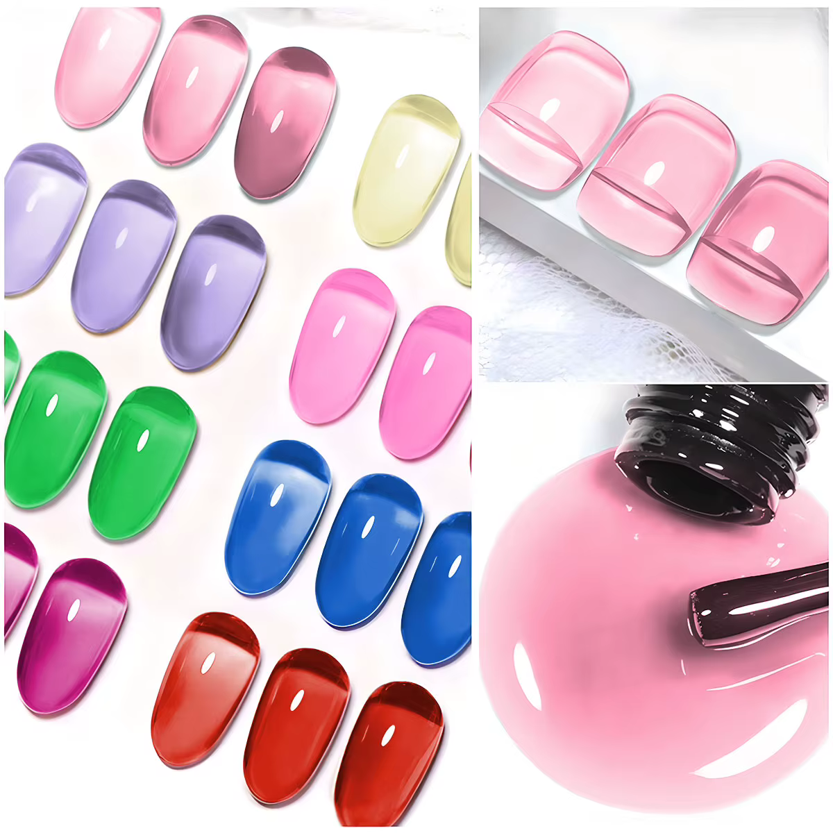 VOKY 8PCS/SET ensemble de gel amovible - durcissement par lampe LED