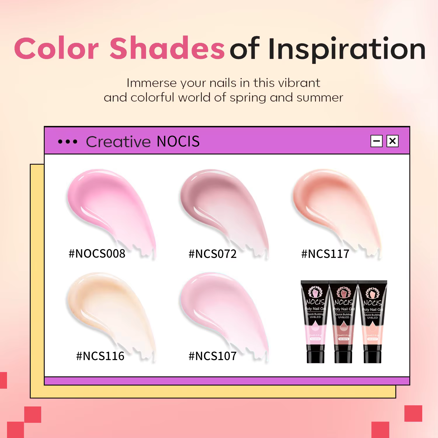Kit de gel poly pour manucure NOCIS