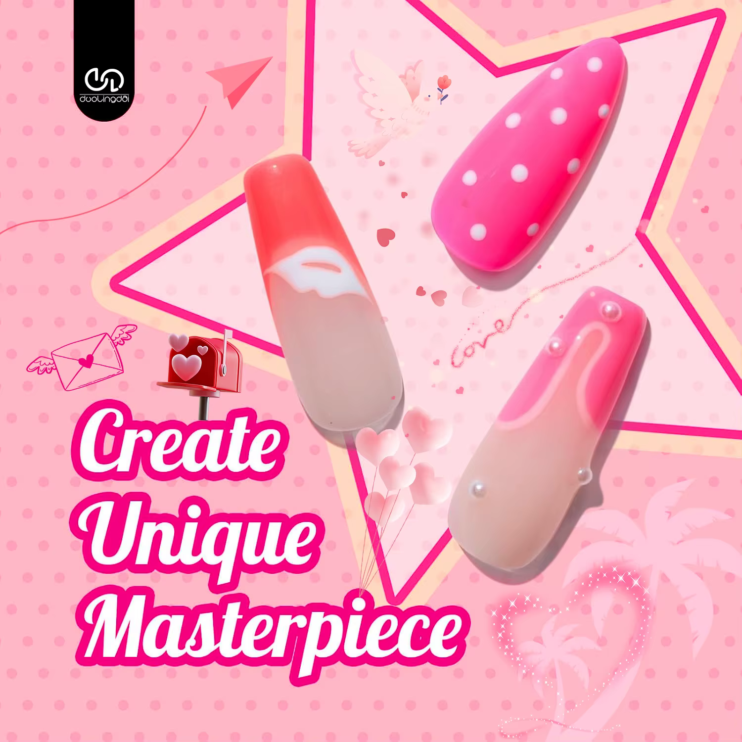 Lot de 6 vernis gel pour la Saint-Valentin