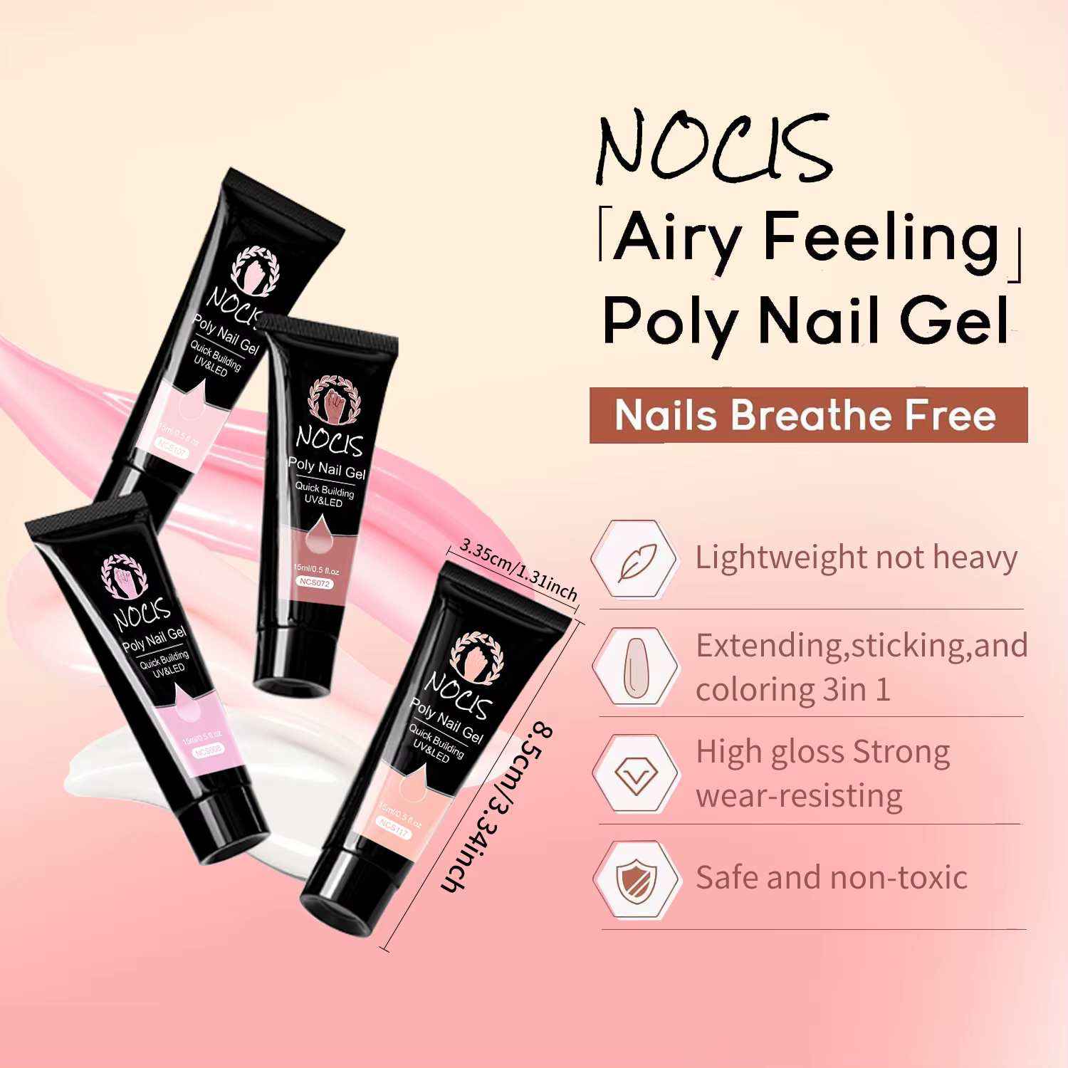 Kit de gel poly pour manucure NOCIS