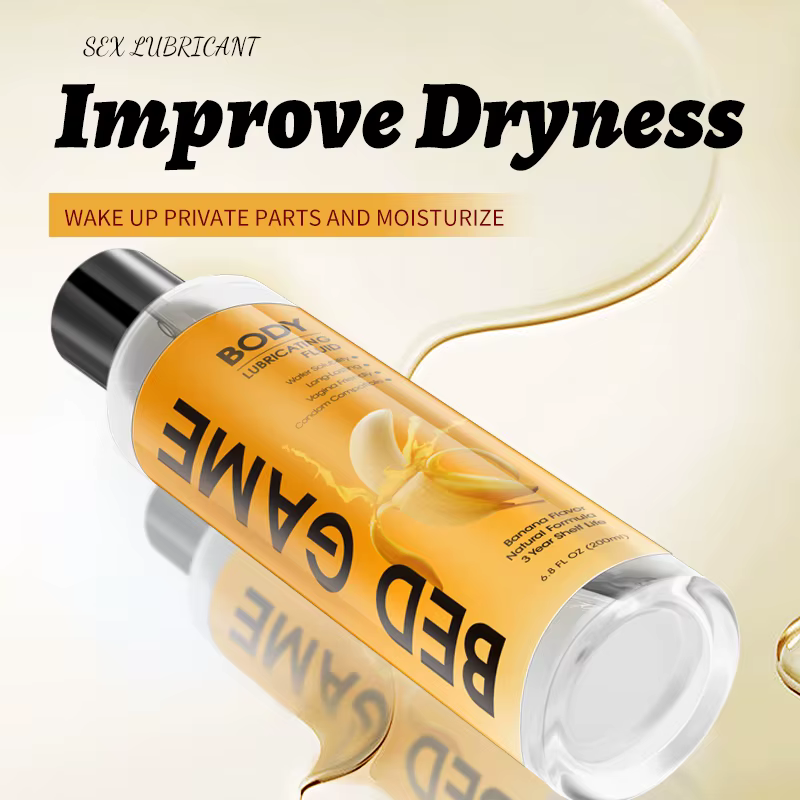 Gel de soin personnel à base d'eau au parfum banane 200 ml, formule liquide à usage externe, fluide de soin parfumé aux fruits, flacon pompe