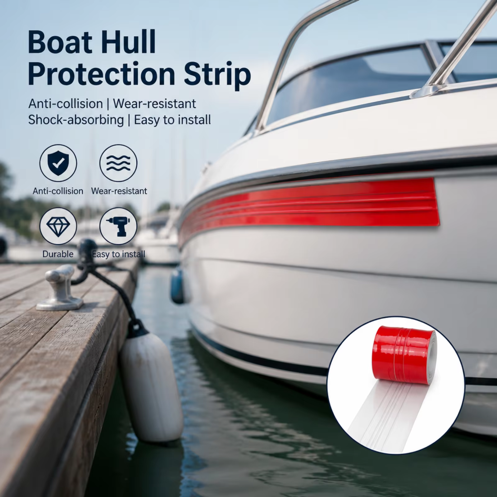 Protection de quille de bateau anti-collision, accessoire de navigation résistant à l'usure pour pêcheurs, amateurs de sports nautiques, et activités de plage