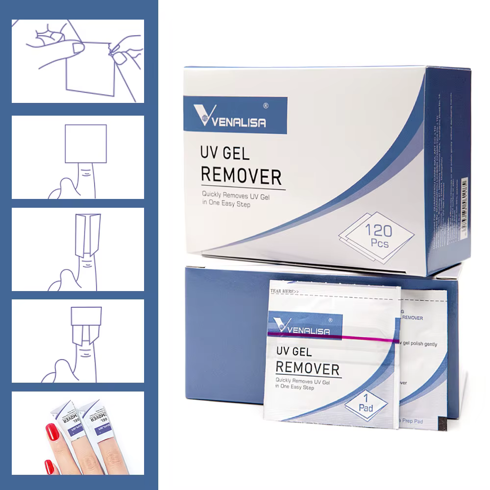 20 pièces/120 pièces Venalisa dissolvant lingettes tampon pour ongles manucure nettoyant Nail Art UV Gel