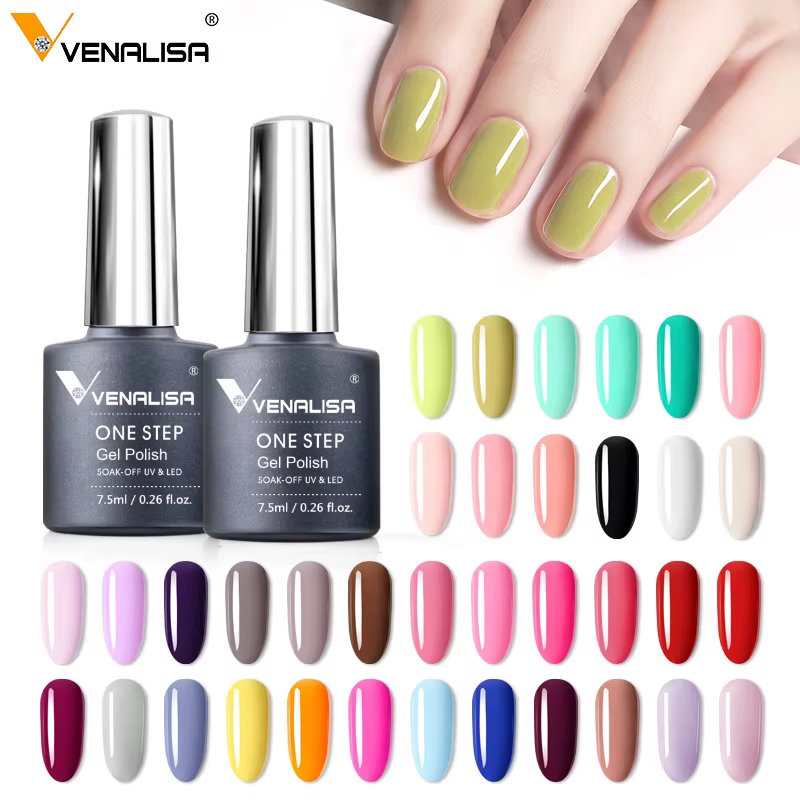 3 en 1 VENALISA une étape vernis à ongles couverture complète magnifique couleur tremper UV LED