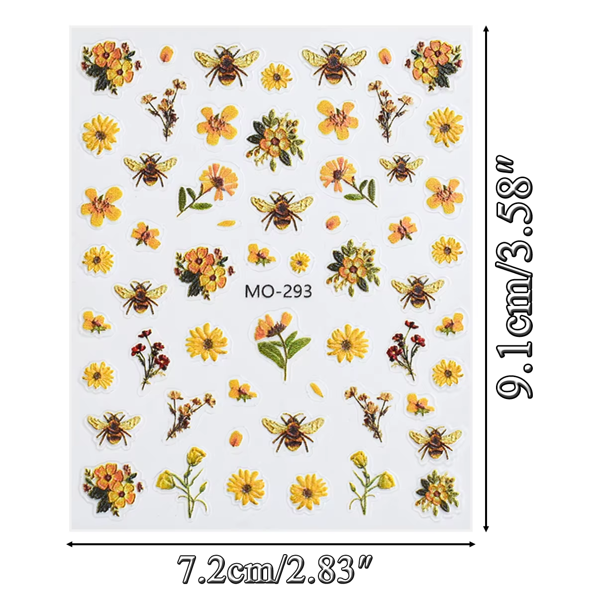 Autocollants pour ongles marguerite abeille