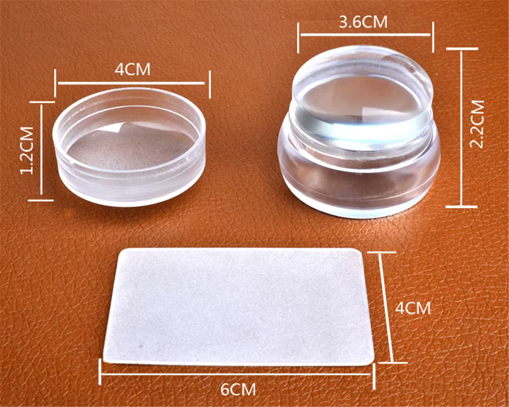 Tampon rond en Silicone Transparent Stemple Do Paznokci pour la décoration des ongles mode bricolage timbre