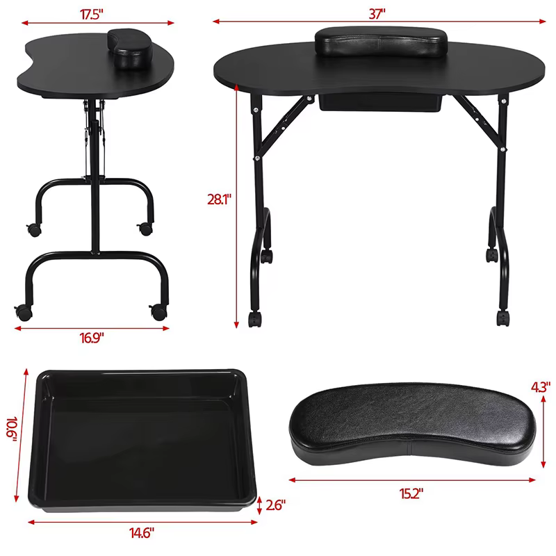 Table de manucure professionnelle pliable-bureau de Salon