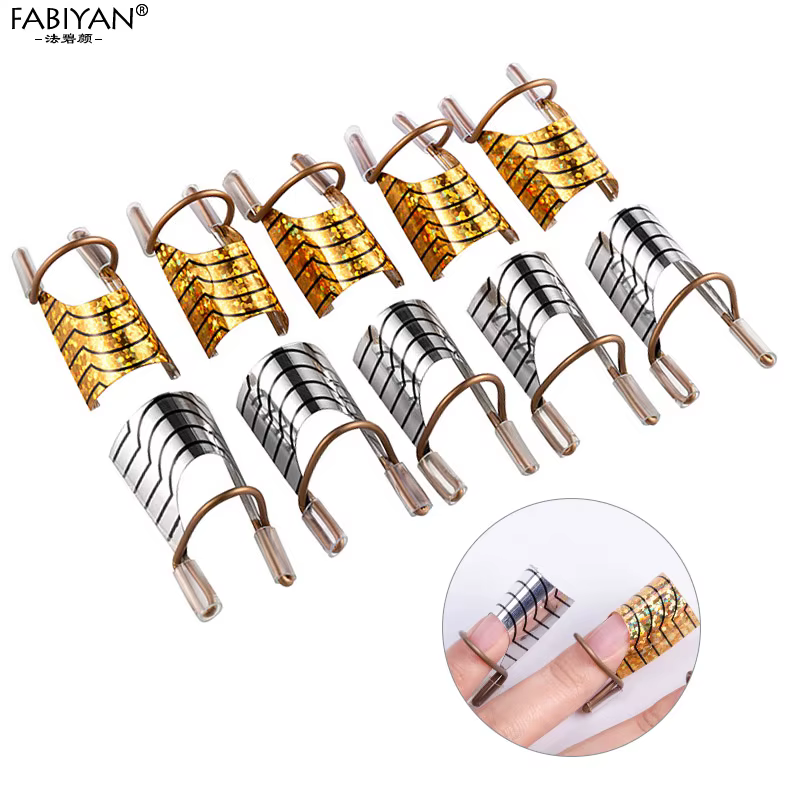5pc Nail Art C forme incurvée Extension Guide conseils feuille française acrylique vernis Gel UV conception
