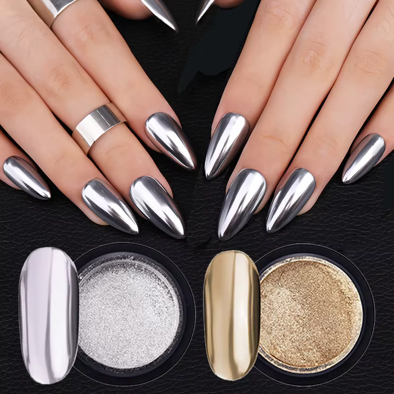 Poudre d'or et d'argent pour Nail Art