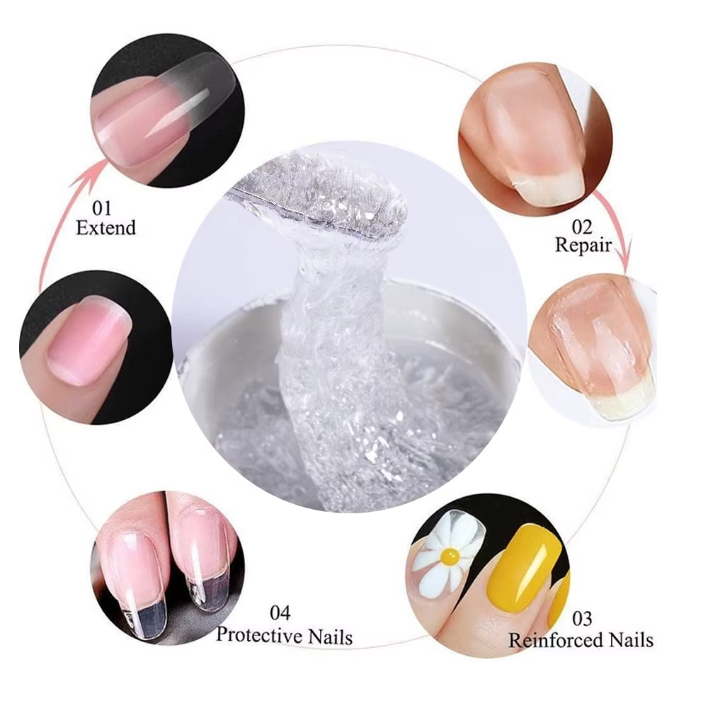 KODIES GEL 30g Gel de fibres pour réparation des ongles cassés UV constructeur de Gel en fibre de verre colle d'extension d'art d'ongle clair fourniture de manucure française
