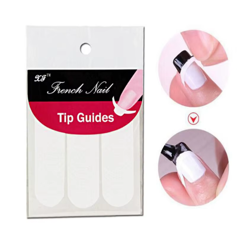 2 paquets (96 pièces) de guides autocollants blancs pour manucure française
