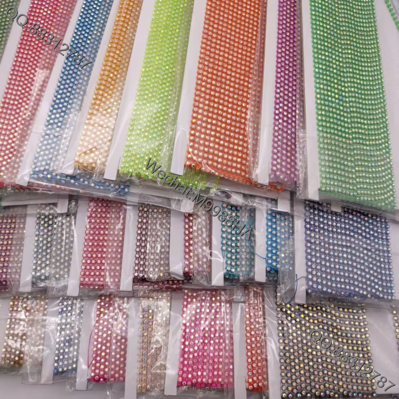Prix de gros SS6 Strass garnitures bande AB cristal 10Yards Strass