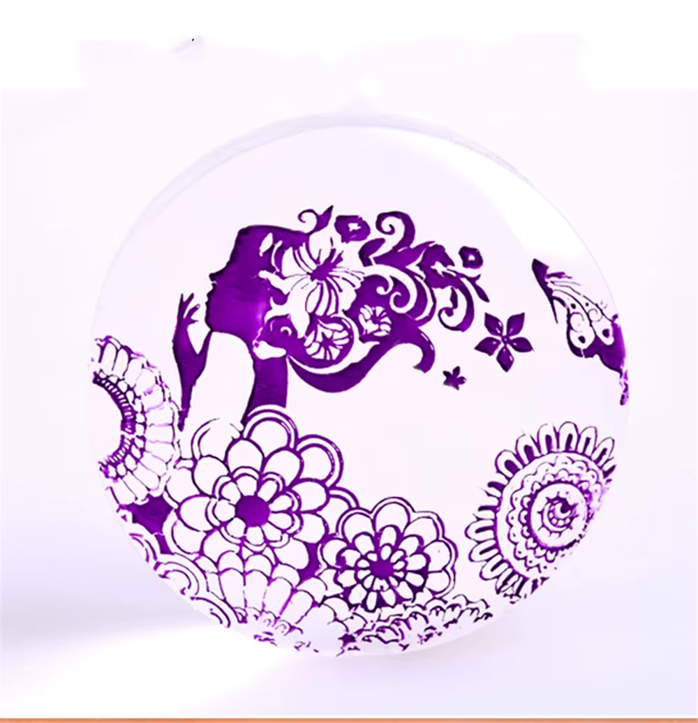 Tampon rond en Silicone Transparent Stemple Do Paznokci pour la décoration des ongles mode bricolage timbre