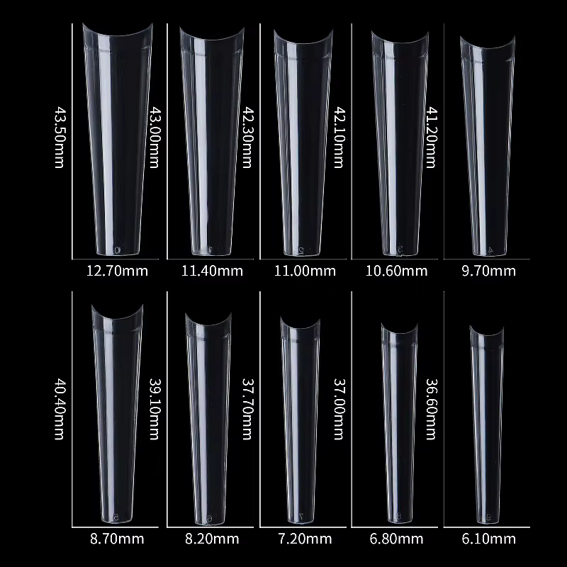 500 pièces XXL Longues capsules d'ongles artificiels en acrylique