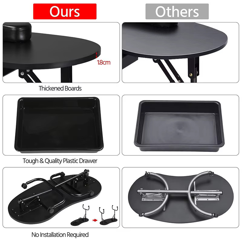 Table de manucure professionnelle pliable-bureau de Salon