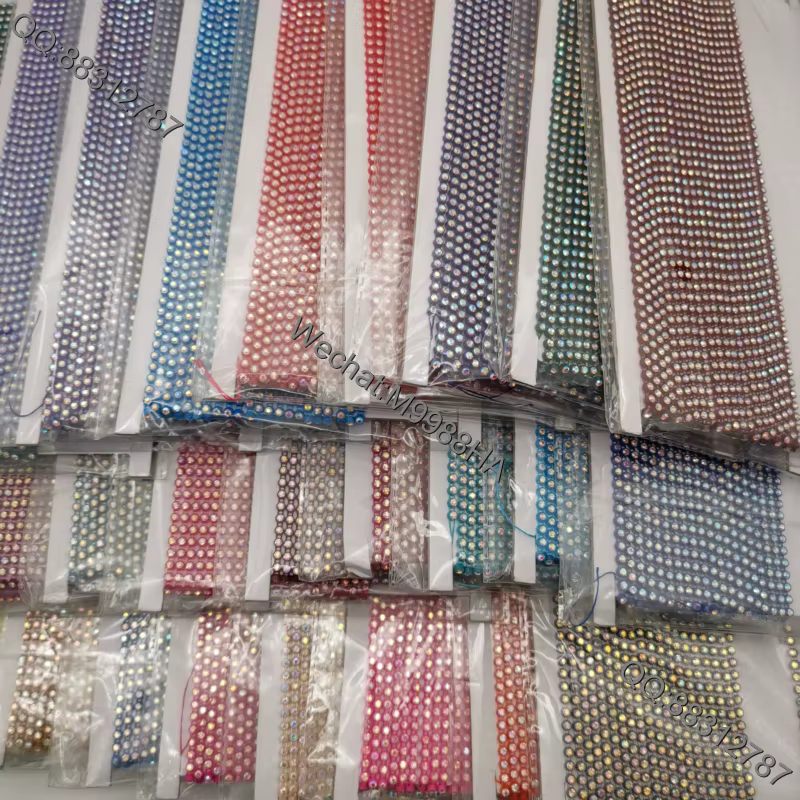 Prix de gros SS6 Strass garnitures bande AB cristal 10Yards Strass