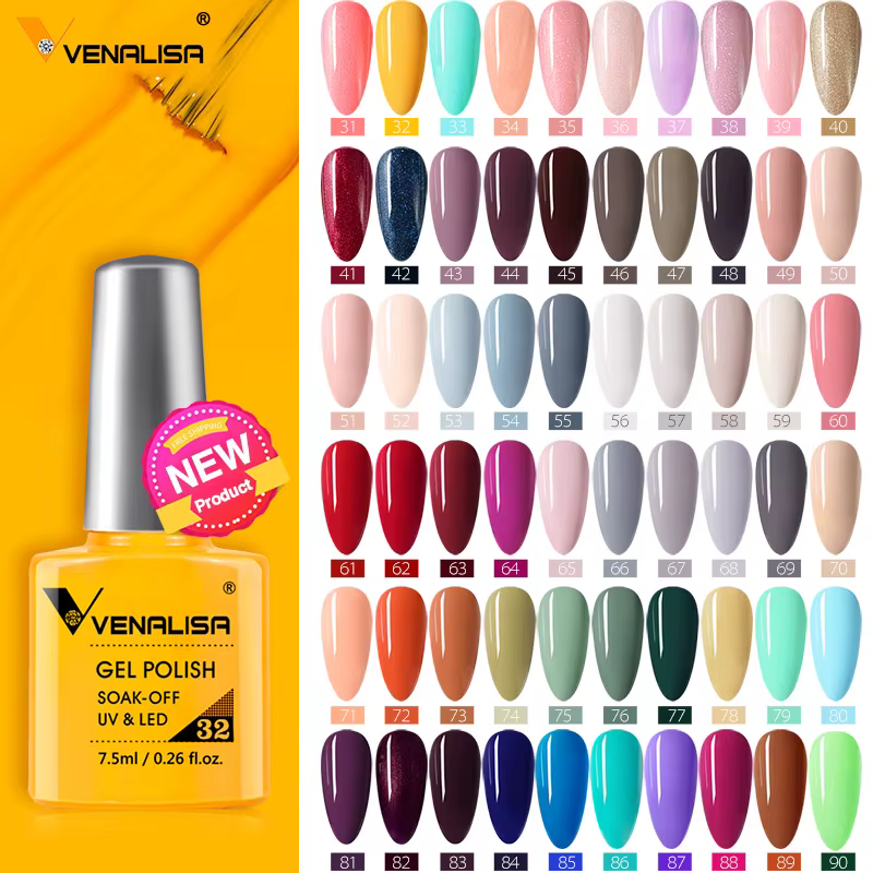 Venalisa 7.5ml vernis à ongles Gel 60 couleurs paillettes couleur