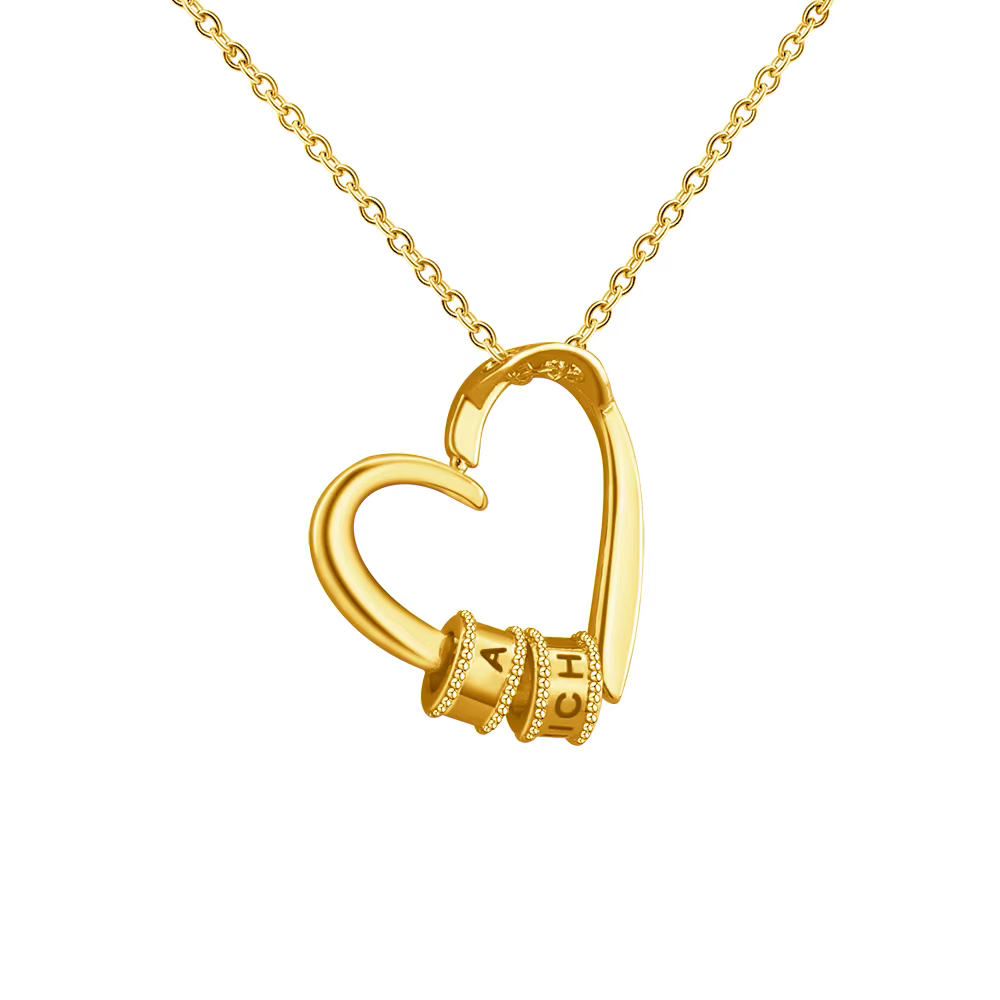 Collier coeur noms personnalisés noms de famille personnalisés collier de perles cadeau de fête des mères personnalisé