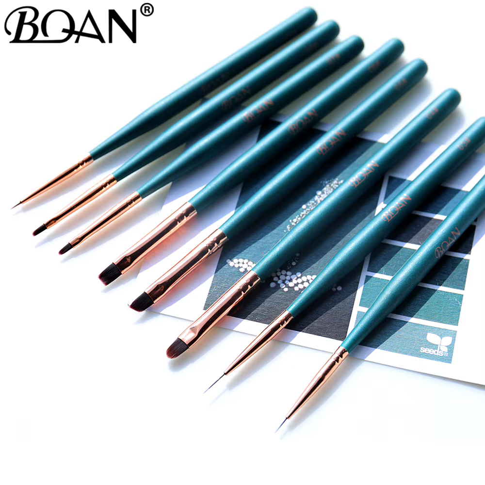 Pinceau de peinture pour nail art BQAN avec capuchon métallique