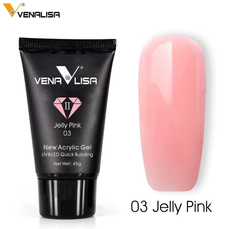 VENALISA Gel acrylique 45g gelée rose Poly Gel pour ongles manucure Extension Semi permanente tremper le Gel de construction UV Gel français