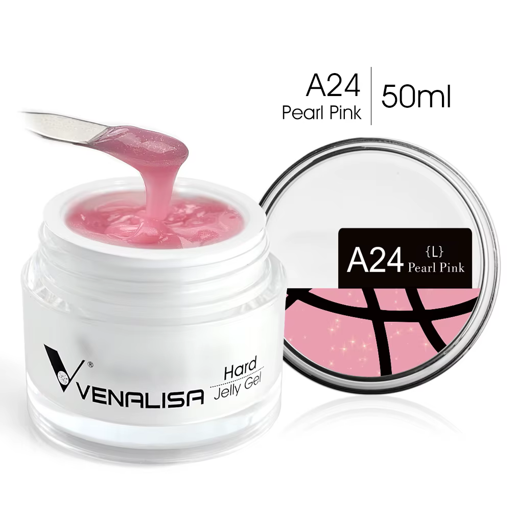 VENALISA 50ml Gelée Transparente Rose Nude Camouflage Gel UV LED Polygel pour Extension d'Ongles Nail Art Manucure Acrylique