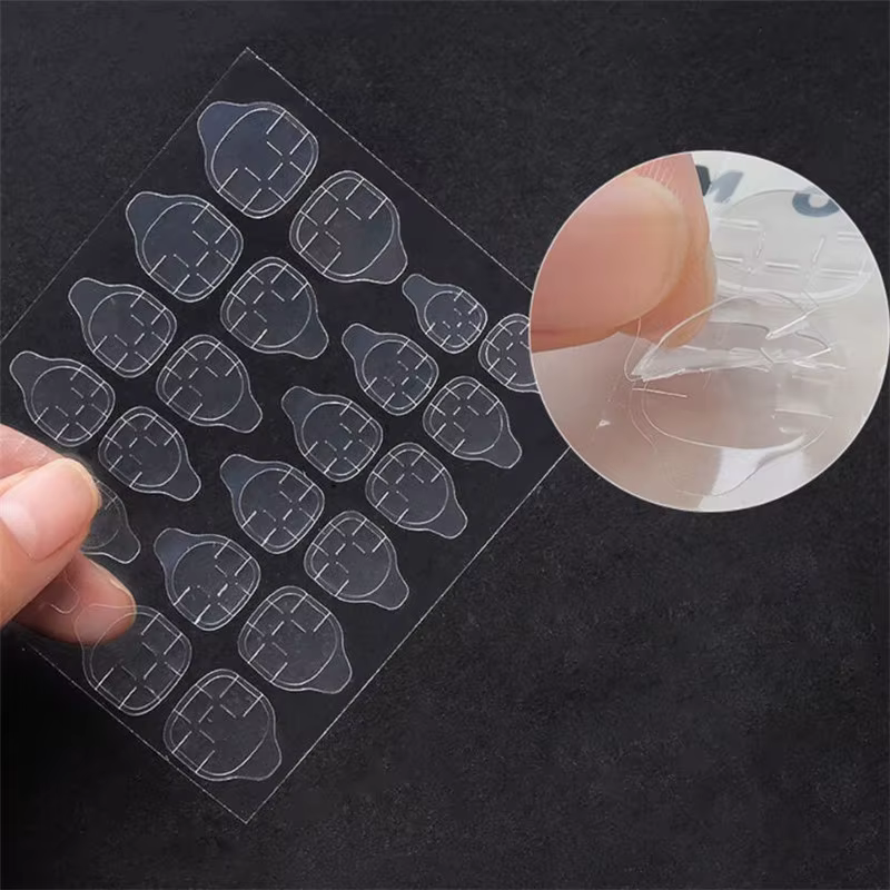 5/10 feuilles de bandes adhésives transparentes double face pour faux ongles