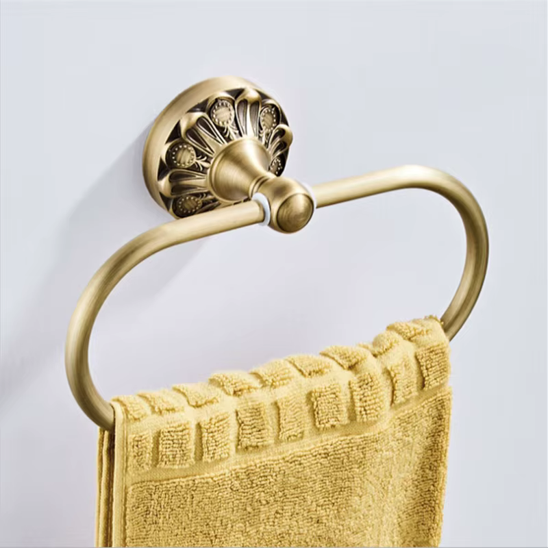 Porte-serviettes antique en laiton vintage, porte-serviettes de luxe en bronze, porte-serviettes muraux, cintre pour cuisine, accessoire de bain
