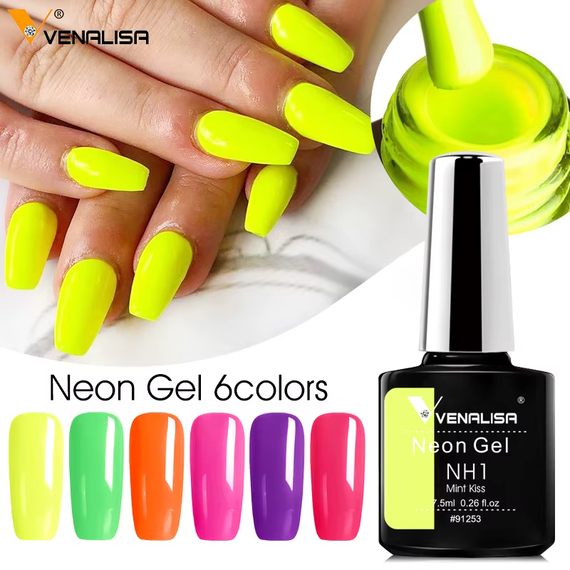 6 pièces couleur néon Gel vernis VENALISA