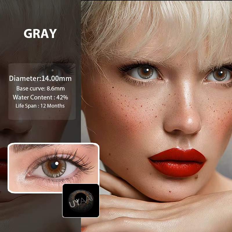 2 pièces/paire série grise lentilles de Contact de couleur lentilles de Contact cosmétiques naturelles lentilles de Contact colorées pour le maquillage des yeux UYAAI