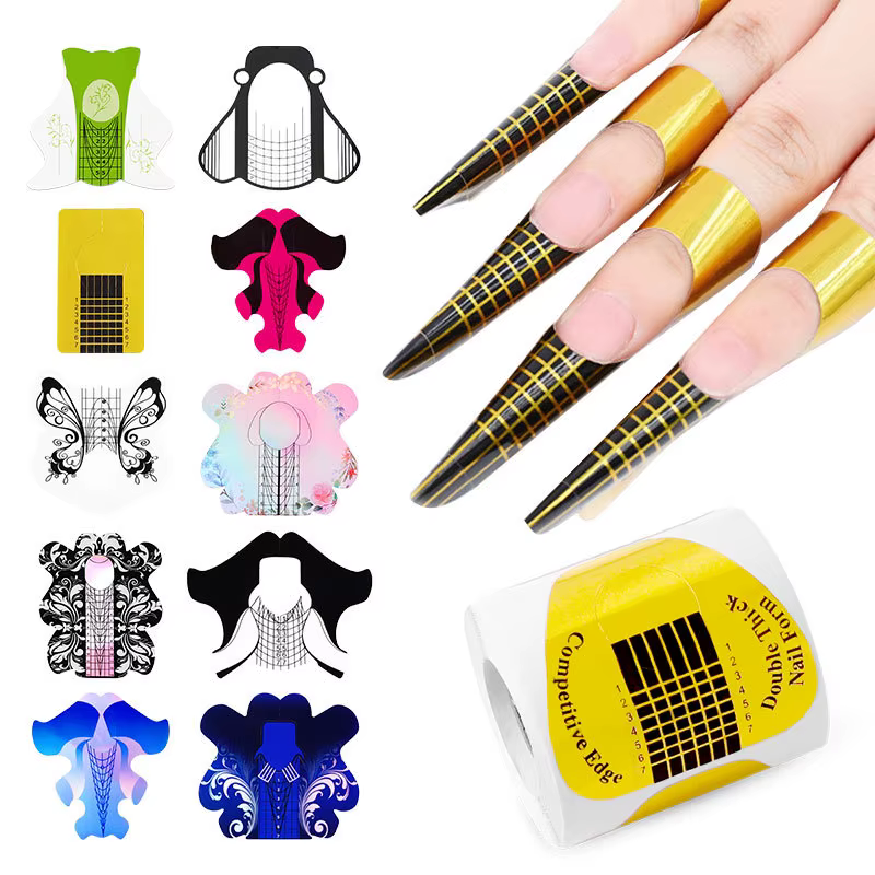 Rouleau de 100 pièces de formes d'ongles en gel acrylique