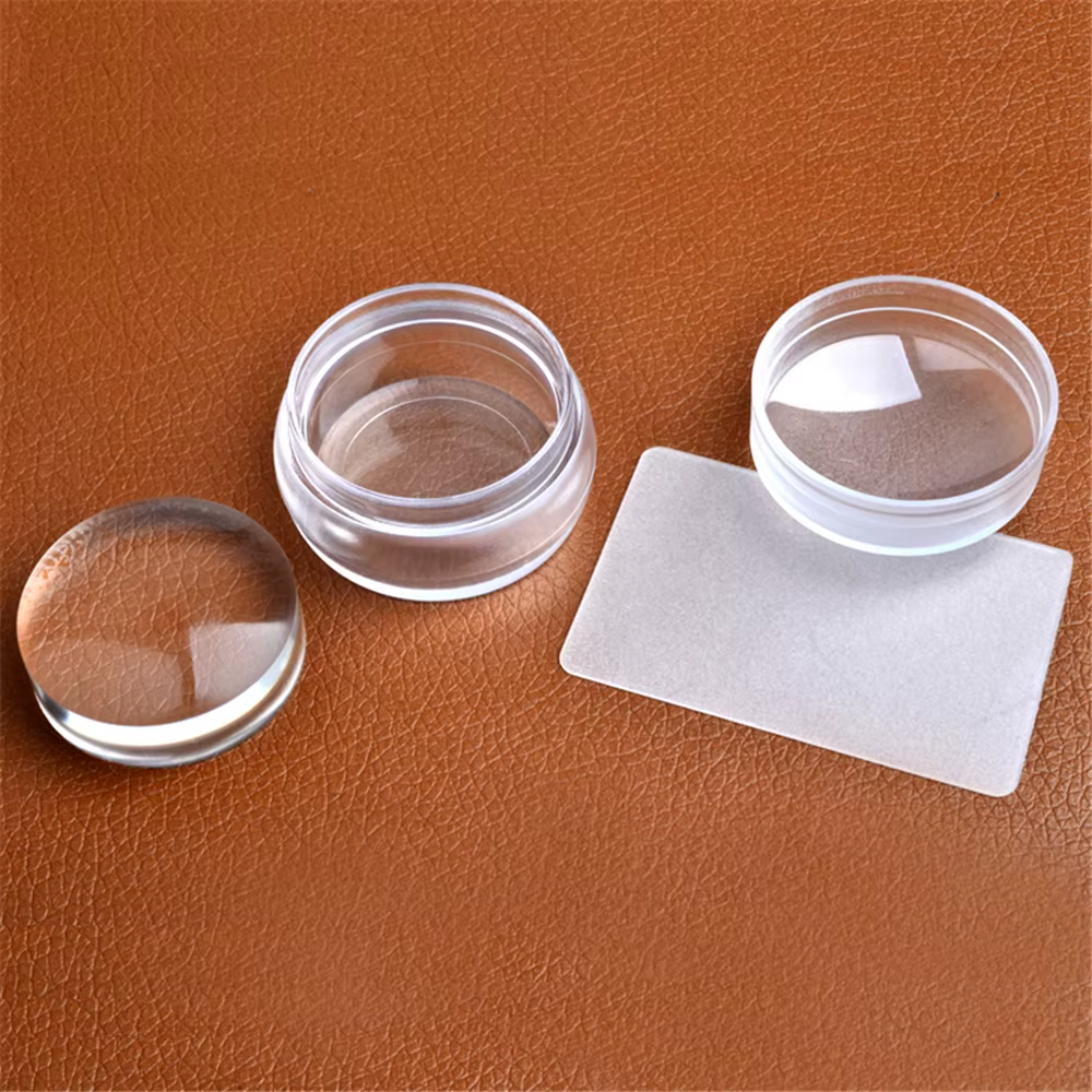 Tampon rond en Silicone Transparent Stemple Do Paznokci pour la décoration des ongles mode bricolage timbre