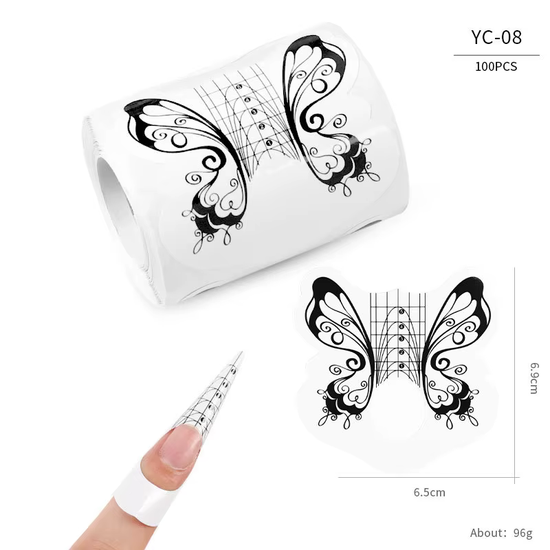 Rouleau de 100 pièces de formes d'ongles en gel acrylique