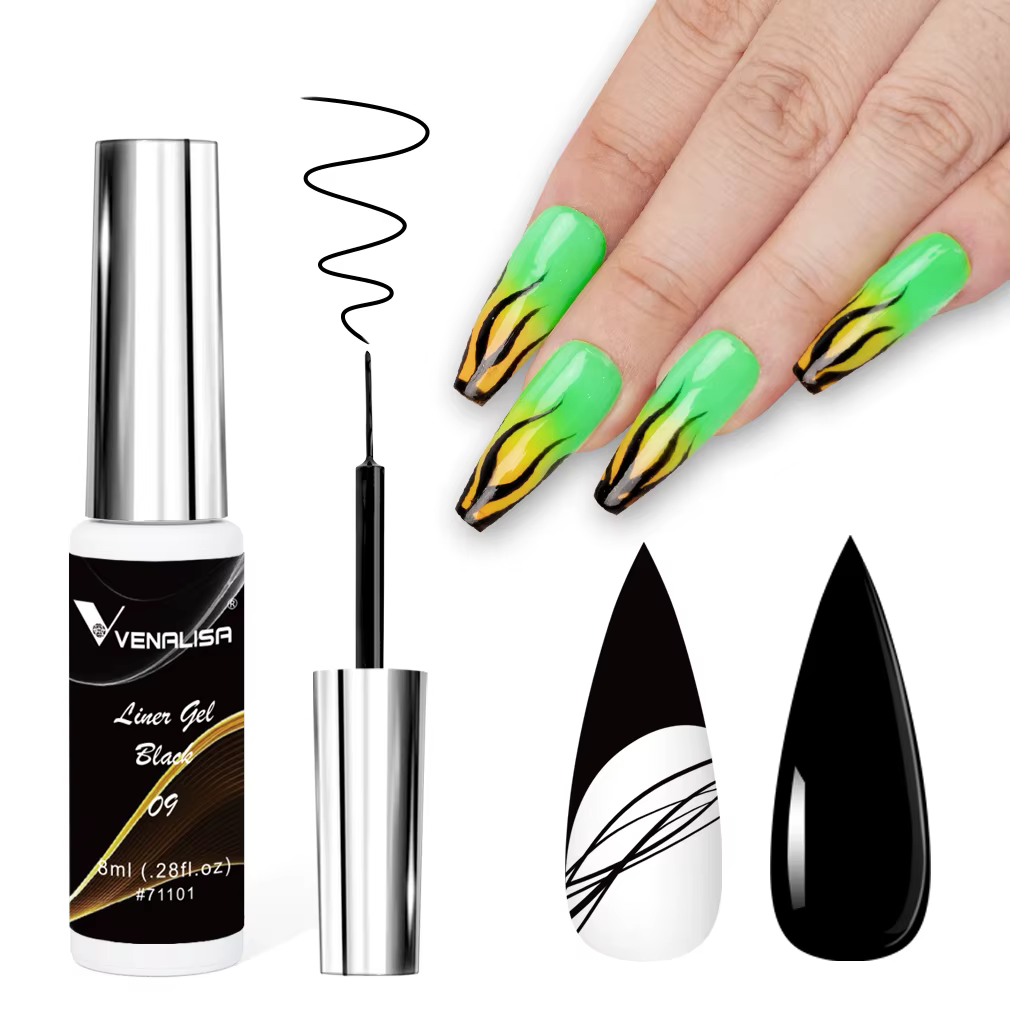 Venalisa Liner Gel 8ml vernis à ongles français UV LED peinture Gel Nail Art Design magnifique paillettes couleur