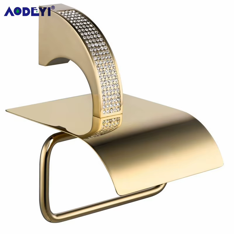 AODEYI HOAccessrespiration-Porte-brosse à dents, porte-papier, porte-serviettes, crochet pour peignoir, porte-brosse à dents Regina, ensemble de quincaillerie de bain doré ou chromé
